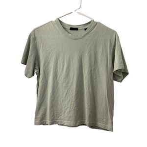 ATM Anthony Thomas Melillo Women Sage‎ Green Slub Cotton Schoolboy Tee Shirt S